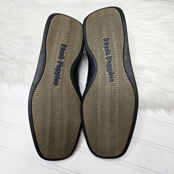 Hush Puppies Loafer Dress Shoes Men's Size 10 Shoreline Black Leather Slip On - Picture 8 of 10